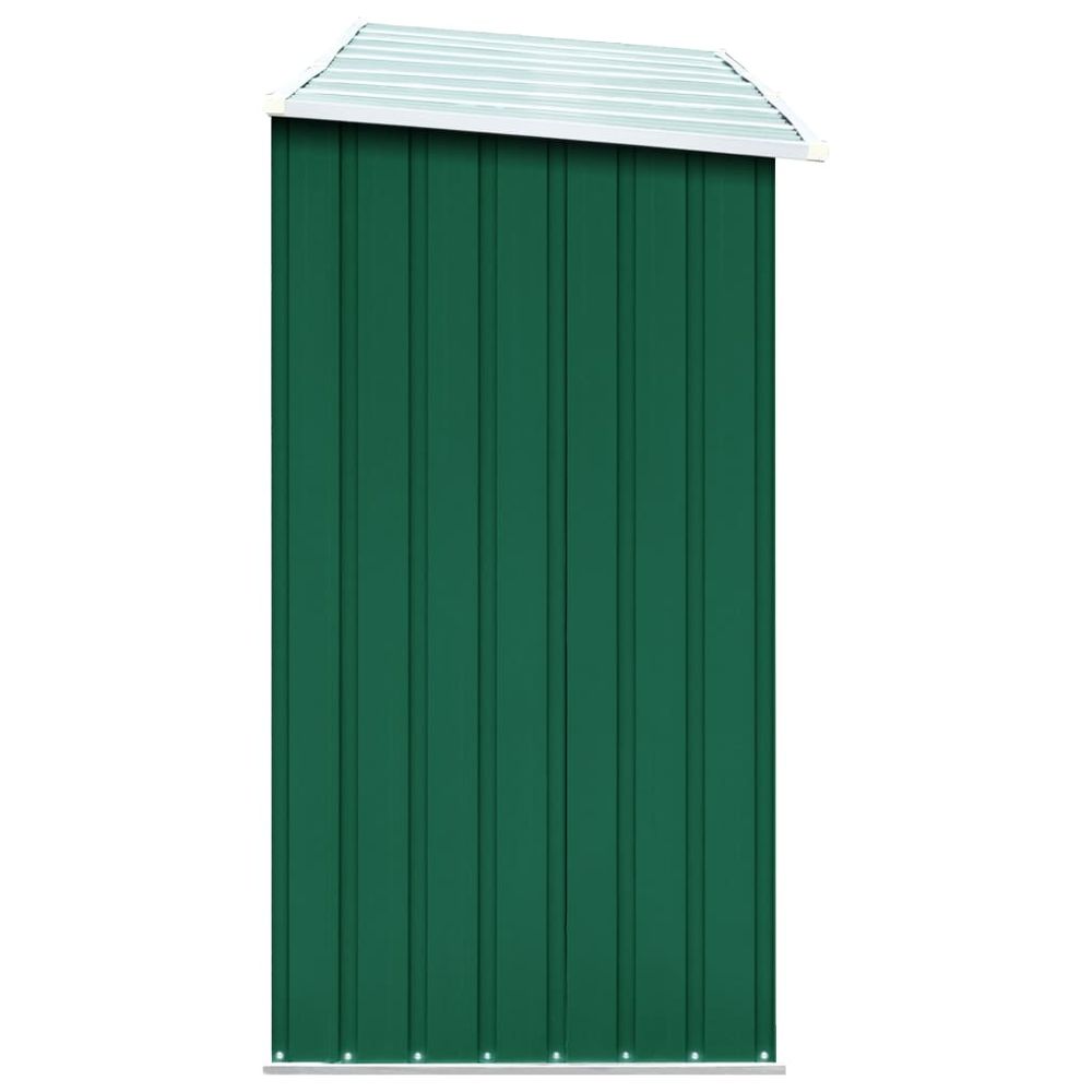 Galvanised Steel Garden Log Storage Shed - 11x3ft Green - anydaydirect