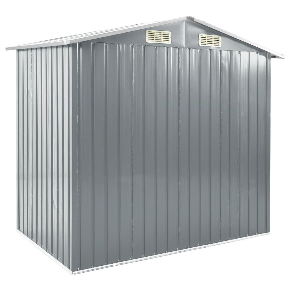 Outdoor Iron Garden Shed with Rack - Grey, 205x130x183 cm - anydaydirect