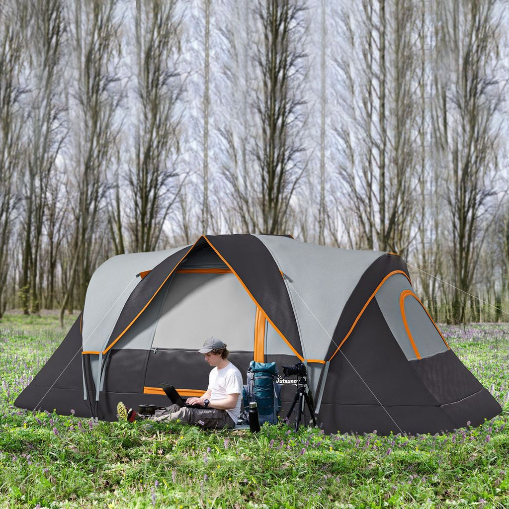 Outsunny Outdoor  Camping Tent For 5-6 W/ Bag, Fibreglass & Steel Frame - anydaydirect