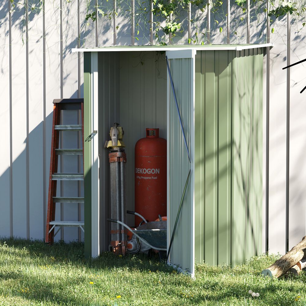 Durable Green Metal Garden Storage Shed with Lockable Door - anydaydirect