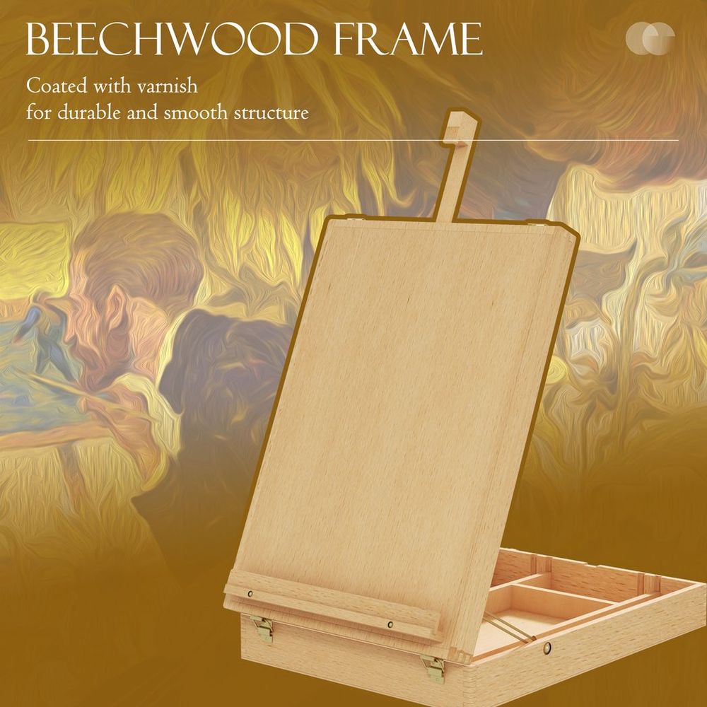 Vinsetto Wooden Table Easel Box Hold Canvas up to 61cm Adjustable Sketch Board - anydaydirect