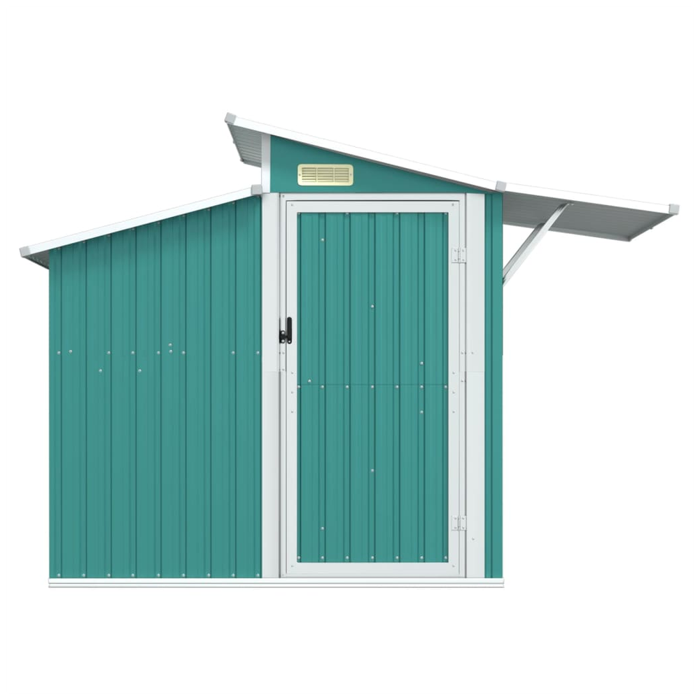 Durable Green Galvanised Steel Garden Shed 270x130x208.5 cm - anydaydirect