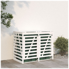 vidaXL Double Wheelie Bin Storage White Solid Wood Pine - anydaydirect