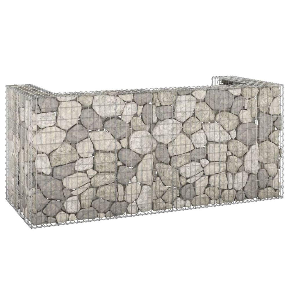 Gabion Wall for Garbage Wheelie Bin Galvanised Steel for Single, Double, Triple and Quadruple Bins - anydaydirect