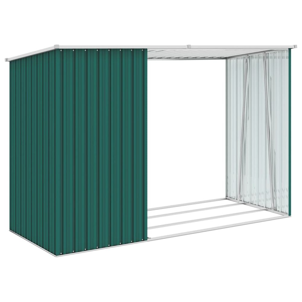 Galvanized Steel Garden Firewood Shed with Log Rack 245x98x159 cm - anydaydirect