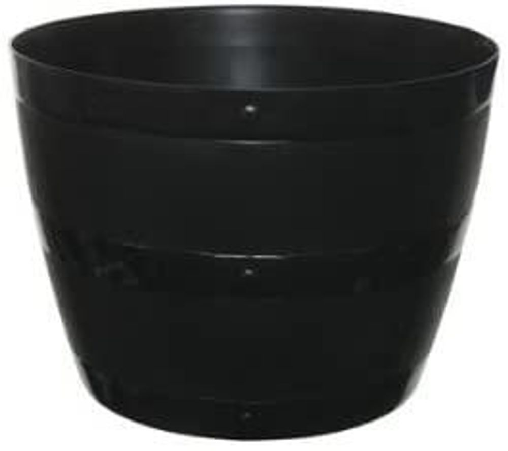 Whitefurze G0834BL 34cm Barrel Planter - Black - anydaydirect