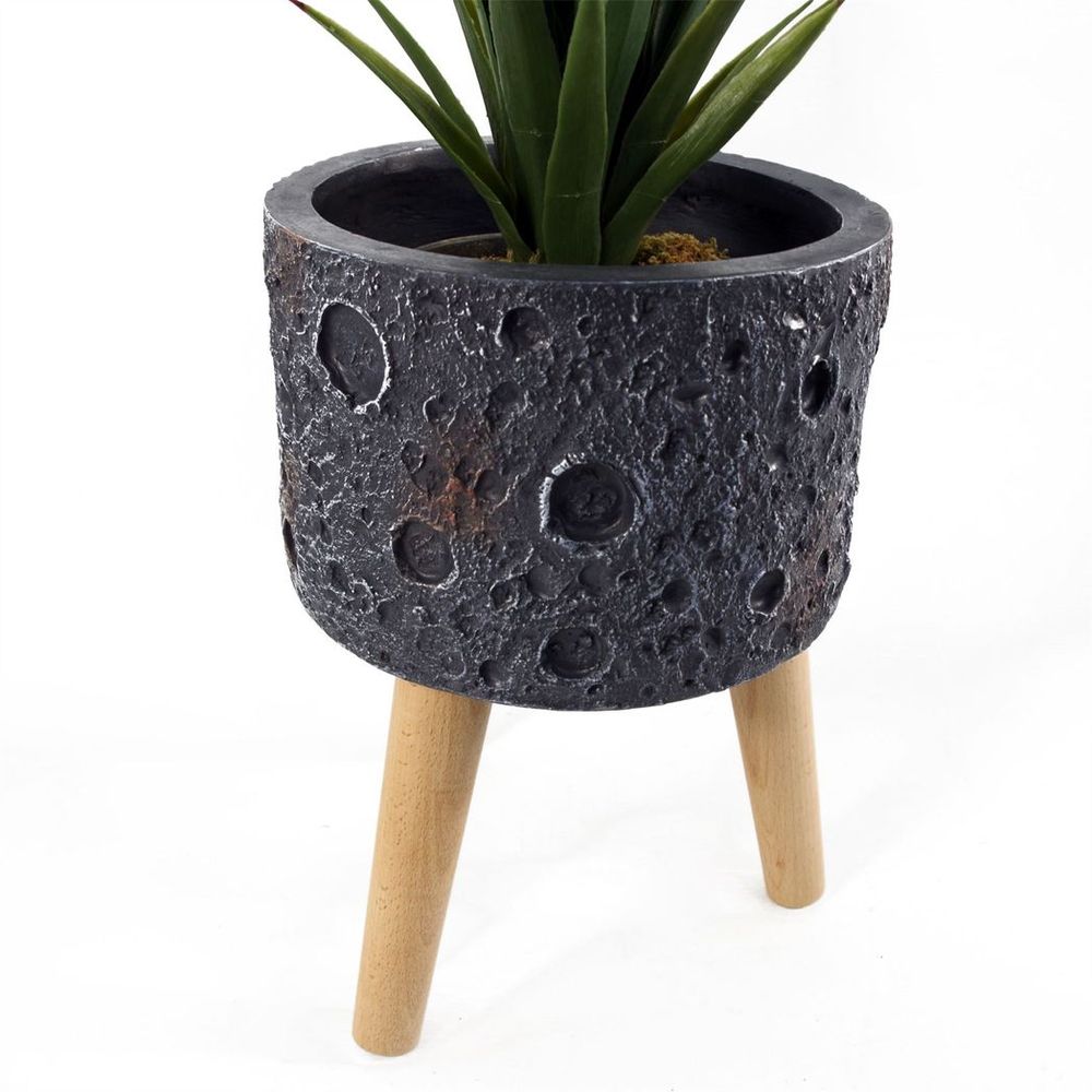 35cm x 24cm Large Lunar Black Planter - anydaydirect