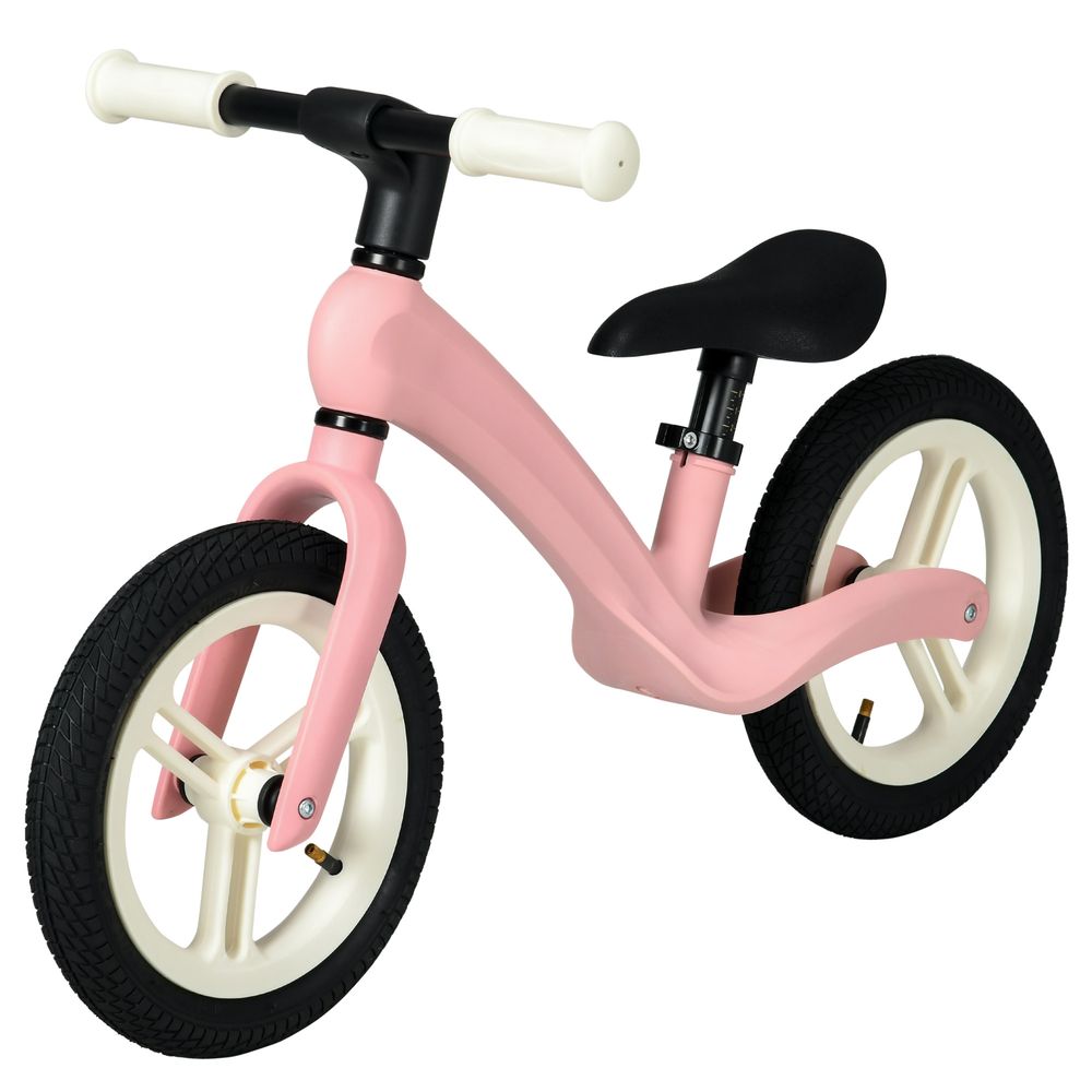 AIYAPLAY 12" Kids Balance Bike with Adjustable Seat, Rubber Wheels - Pink - anydaydirect