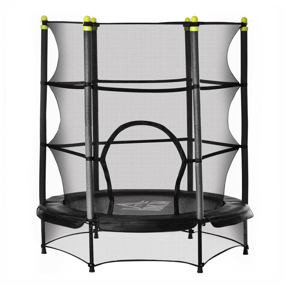 HOMCOM 5.2FT Kids Trampoline with Safety Enclosure, Indoor Outdoor - Black - anydaydirect