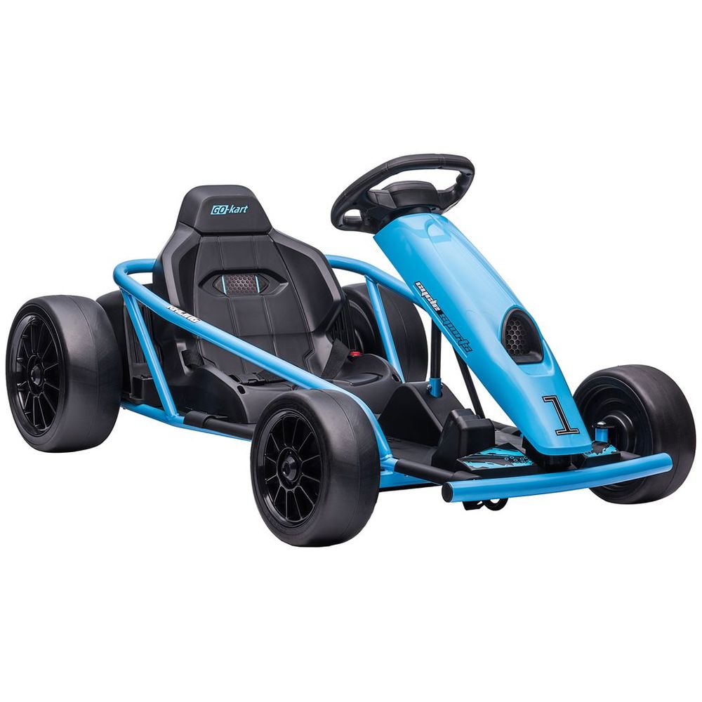 HOMCOM 24V Electric Go Kart for Kids with Music, Horn Honking, Slow Start - anydaydirect