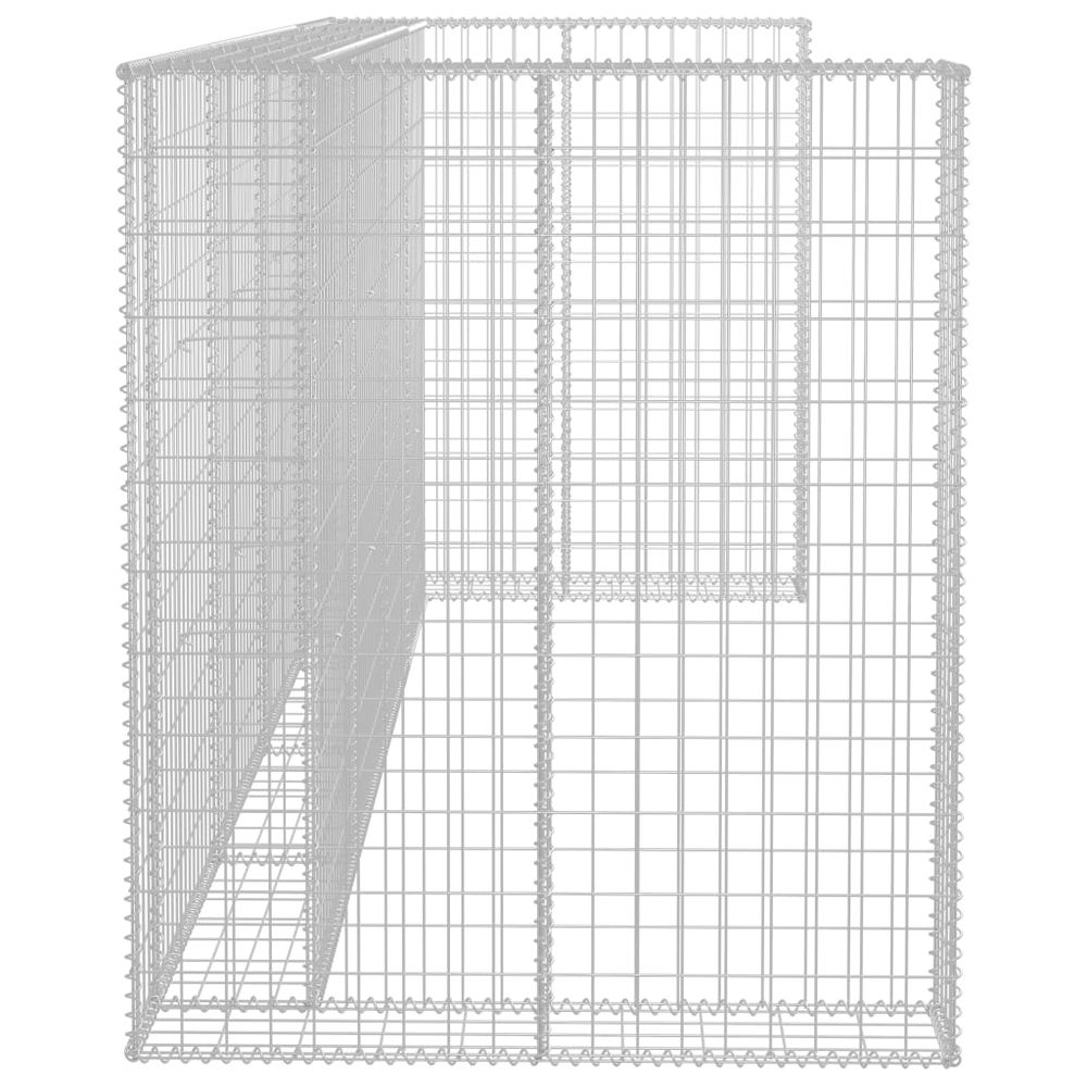 Gabion Wall for Quadruple Garbage Wheelie Bins Galvanised Steel 320x100x120 cm - anydaydirect