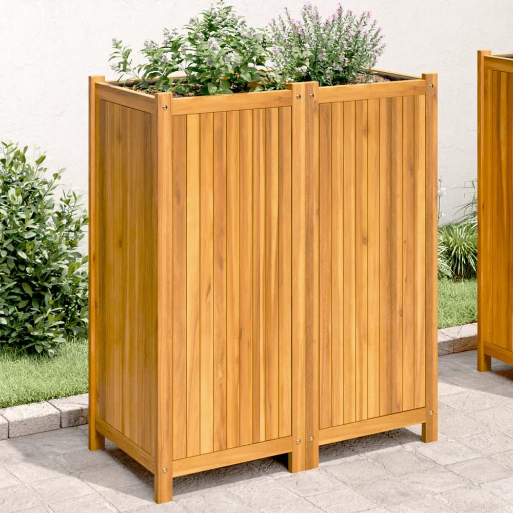 vidaXL Garden Planter with Liner 31x31x30 cm Solid Wood Acacia - anydaydirect