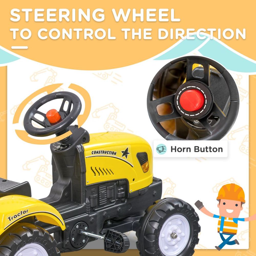 HOMCOM Pedal Go Kart Ride on Tractor with Shovel & Rake Four Wheels Child Toy - anydaydirect