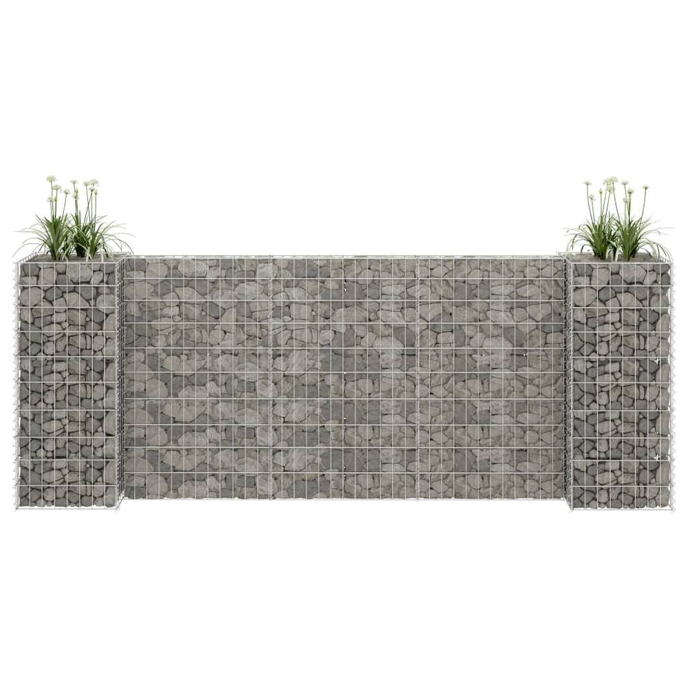 vidaXL H-Shaped Gabion Planter Steel Wire 260x40x40 cm - anydaydirect