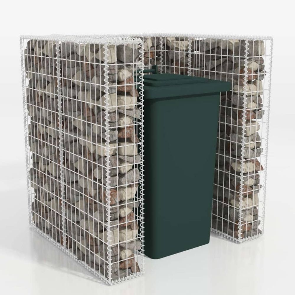 vidaXL Gabion Single Double or Triple Wheelie Bin Surround Steel 110x100x120 cm - anydaydirect