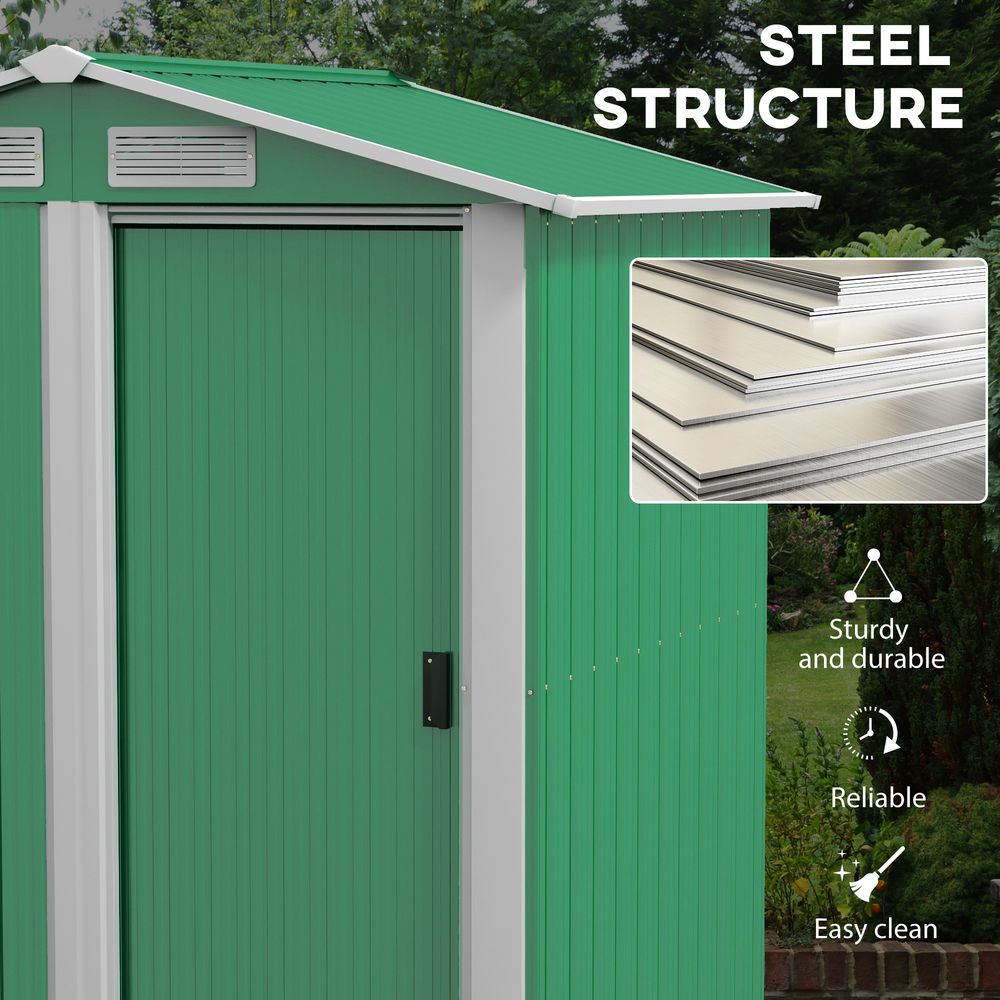 Metal Outdoor Storage Shed 5ft x 4.3ft with Sliding Door – Outsunny - anydaydirect