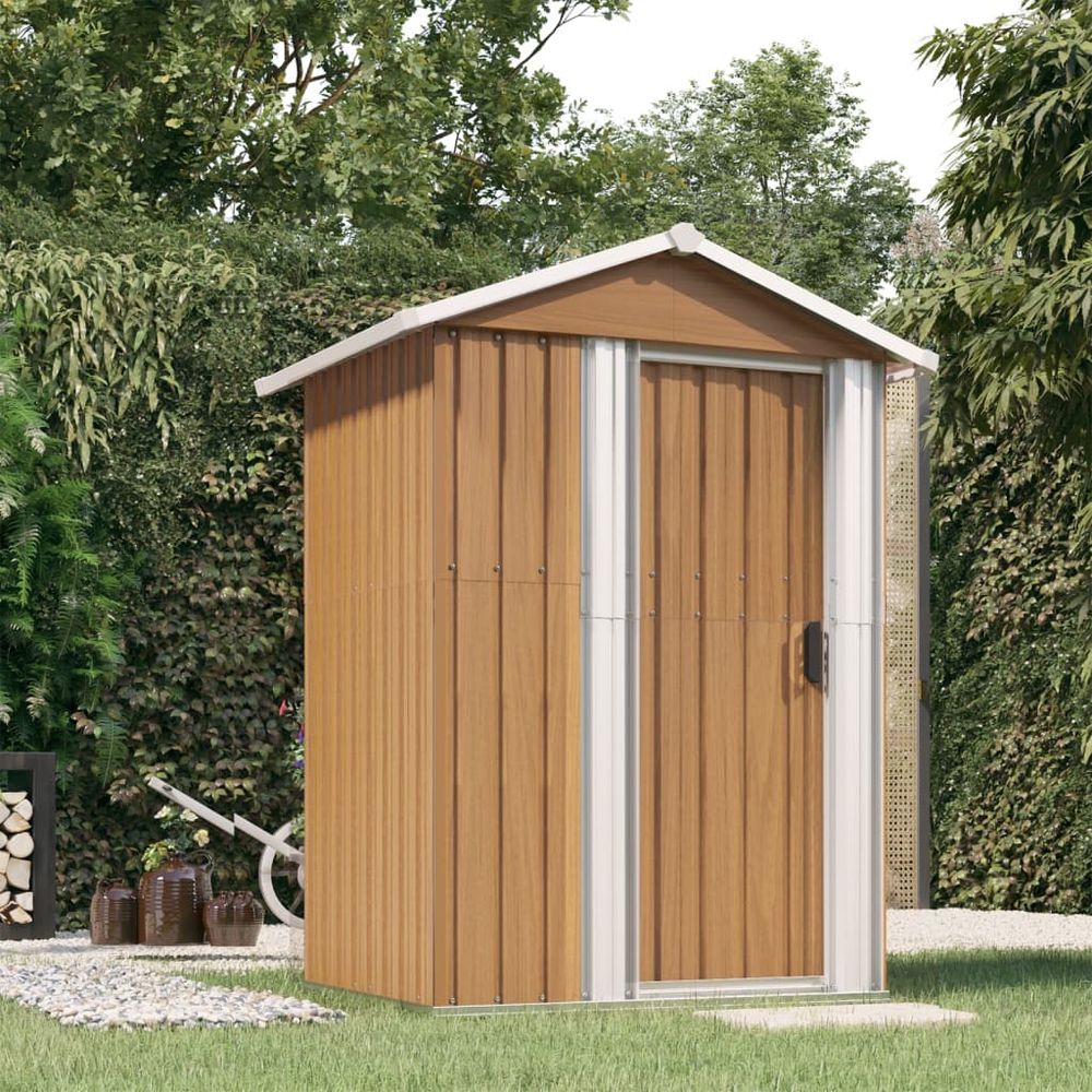 Durable Green Garden Shed 126x97.5x177 cm Galvanised Steel - anydaydirect