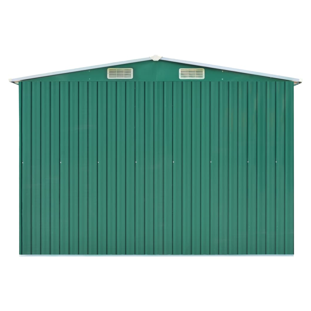 Large Green Galvanized Steel Garden Shed 257x990x181 cm - anydaydirect