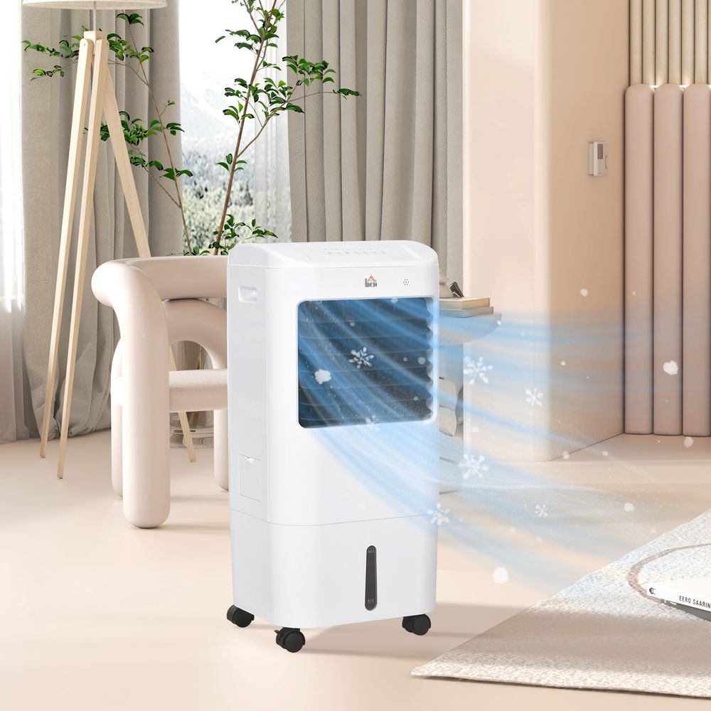 HOMCOM 3-In-1 Air Cooler for Home Office, with Oscillation, Ice Packs, Wheels - anydaydirect