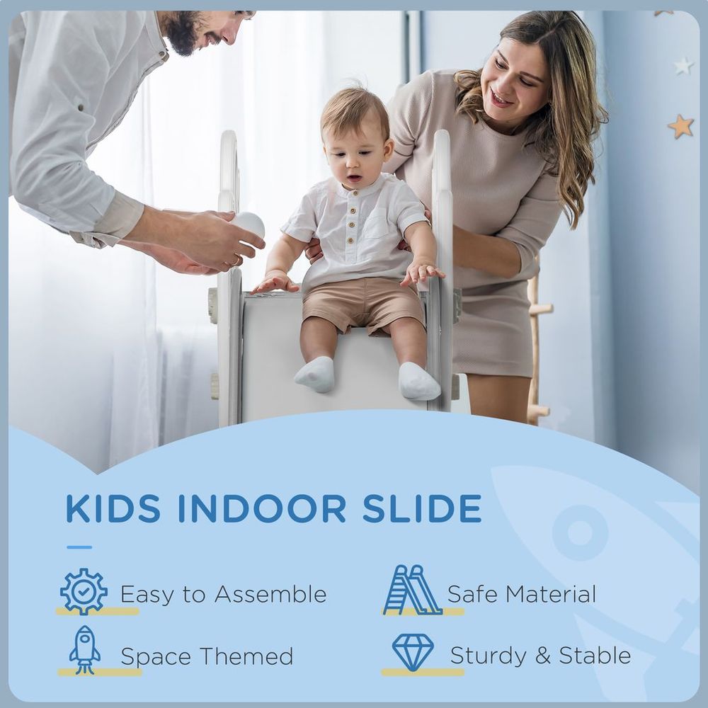AIYAPLAY Baby Slide Freestanding Slide for Kids 1.5-3 Years Space Theme, Grey - anydaydirect