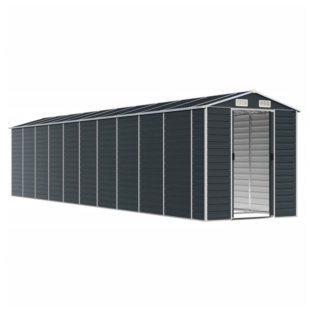 vidaXL Galvanised Steel Garden Shed with Vents - 191x895x198cm - anydaydirect