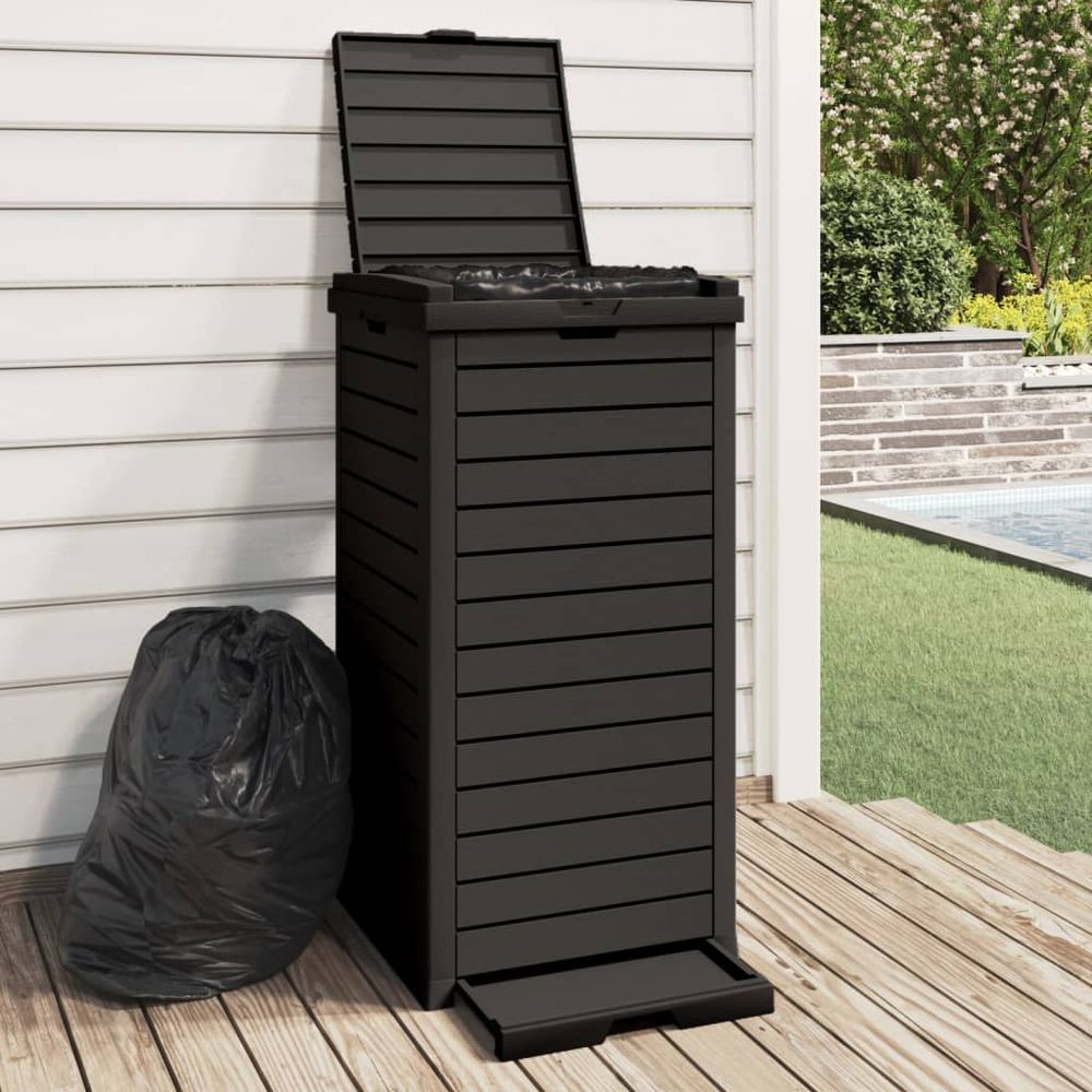 Outdoor Garbage Bin - Black 41x41x86 cm Polypropylene - anydaydirect