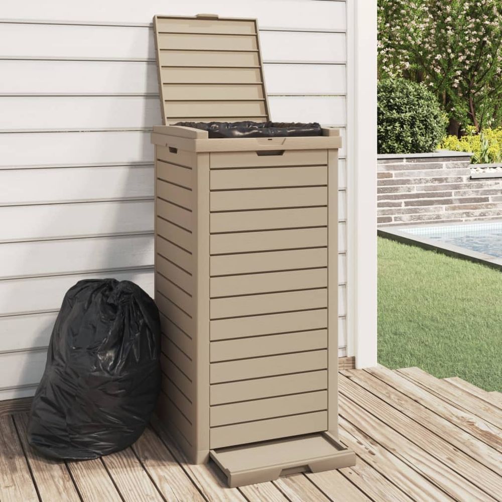 Outdoor Garbage Bin - Black 41x41x86 cm Polypropylene - anydaydirect