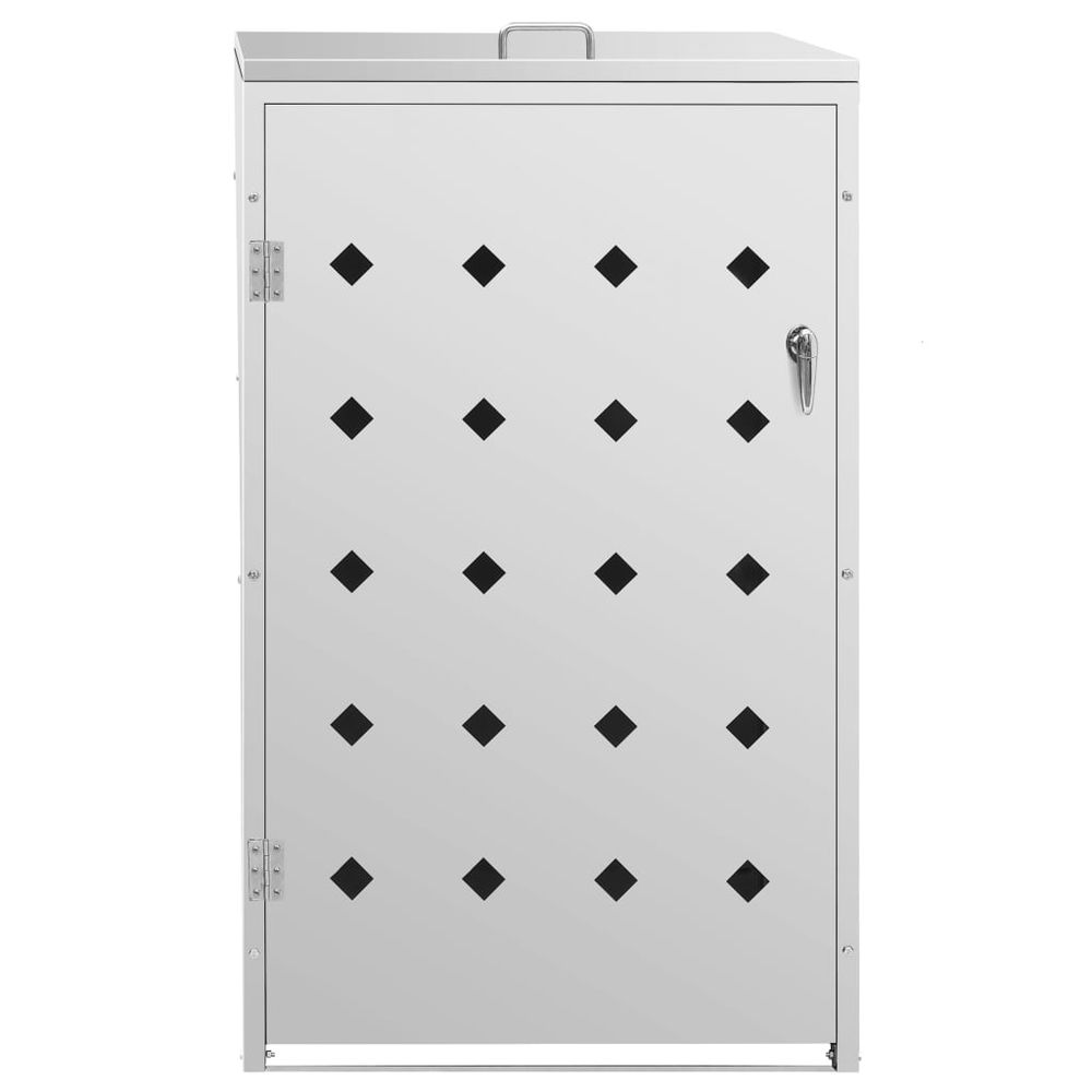 Stainless Steel Quadruple Wheelie Bin Storage Shed 240L - anydaydirect