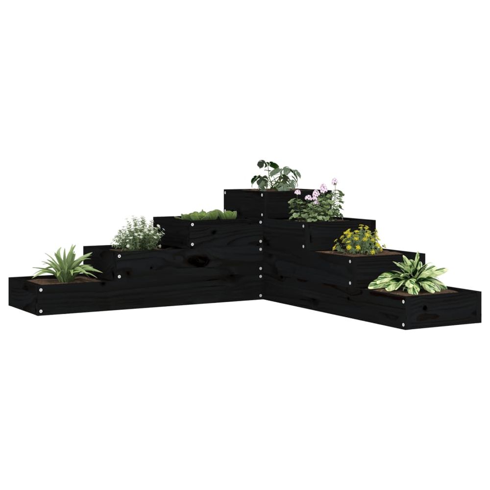 vidaXL Garden Planter 4-Tier 80.5x79x36 cm White Solid Wood Pine - anydaydirect