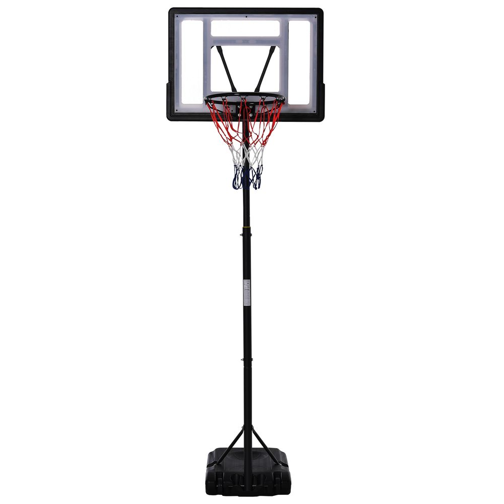 HOMCOM 1.55-2.1m Basketball Hoop and Stand w/ Fillable Base, Wheels - anydaydirect