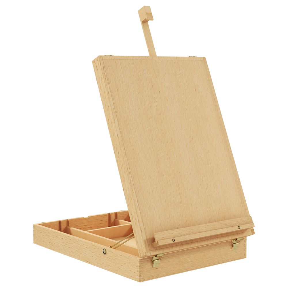 Vinsetto Wooden Table Easel Box Hold Canvas up to 61cm Adjustable Sketch Board - anydaydirect