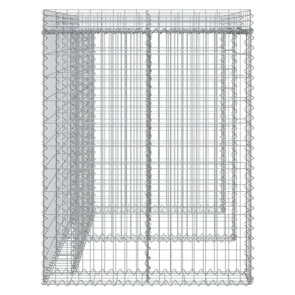 Gabion Wall for Garbage Wheelie Bin Storage 192x91x120 cm Galvanised Iron - anydaydirect