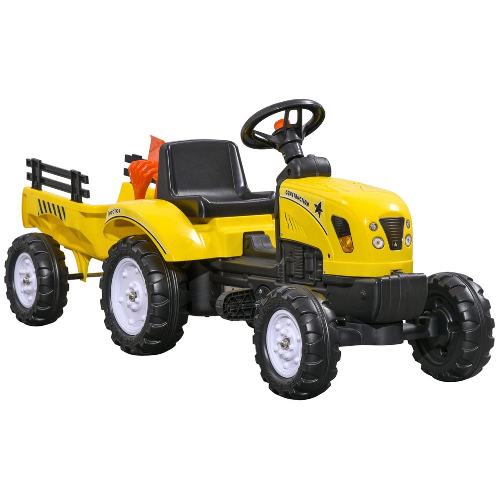 HOMCOM Pedal Go Kart Ride on Tractor with Shovel & Rake Four Wheels Child Toy - anydaydirect