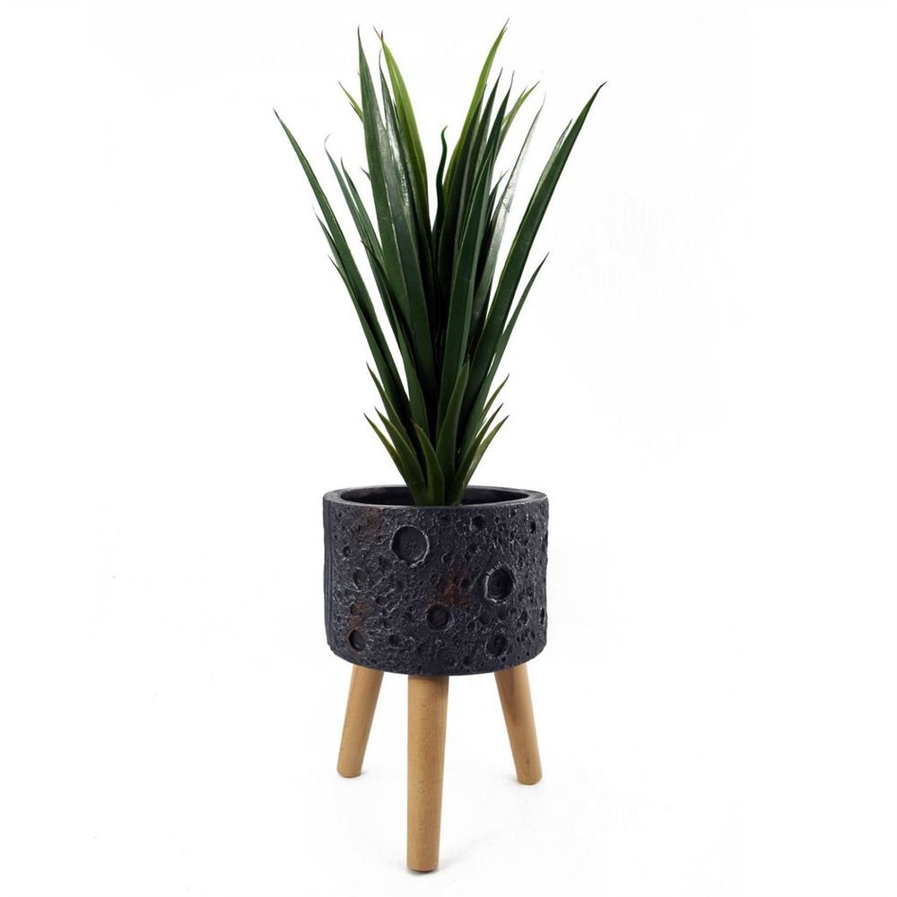 35cm x 24cm Large Lunar Black Planter - anydaydirect