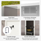 Durable Light Grey Garden Storage Shed with Metal Roof & Ventilation - anydaydirect