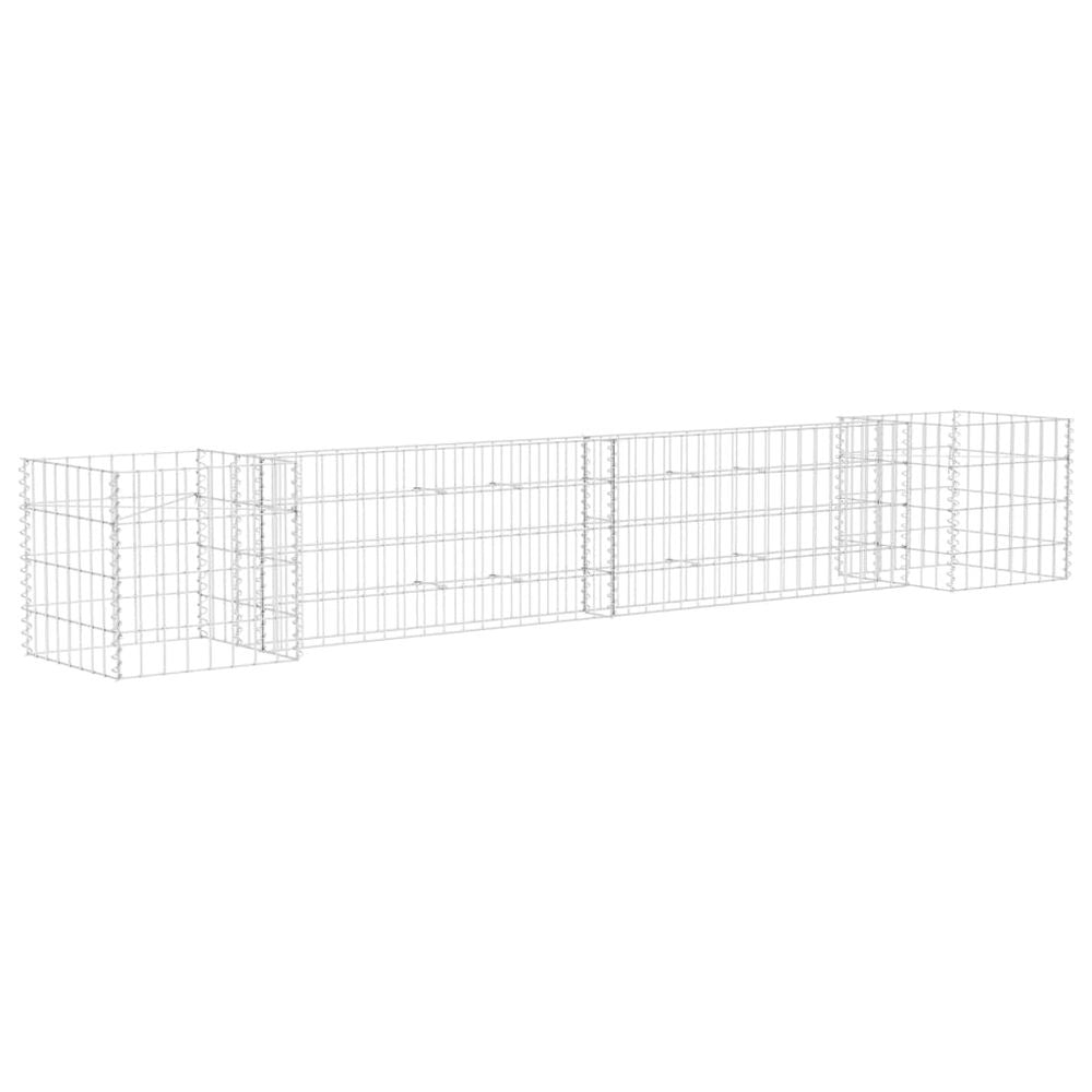 vidaXL H-Shaped Gabion Planter Steel Wire 260x40x40 cm - anydaydirect