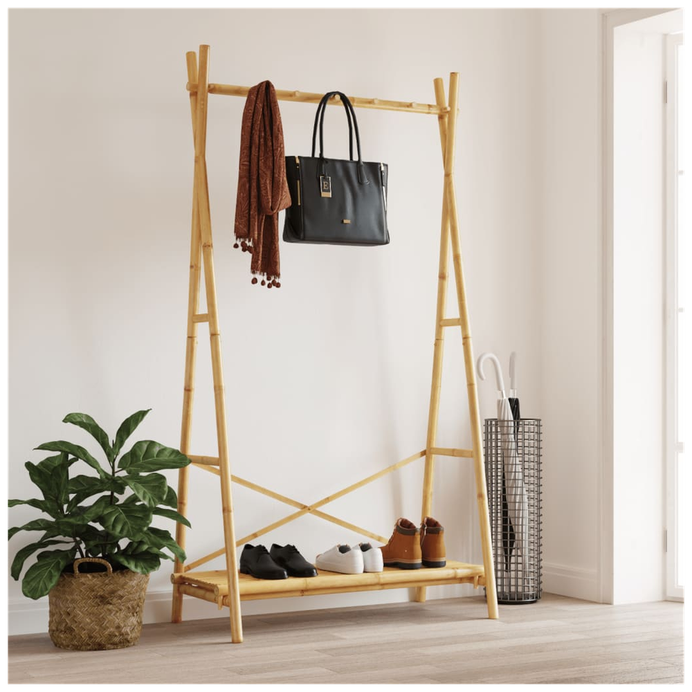 vidaXL Clothes Rack with Shelf 102x50x190 cm Bamboo - anydaydirect