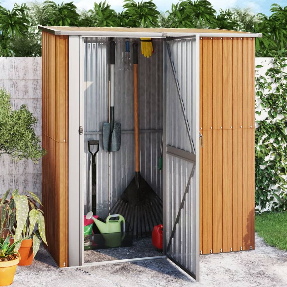 Green Garden Shed 180.5x97x209.5 cm - Galvanized Steel - anydaydirect