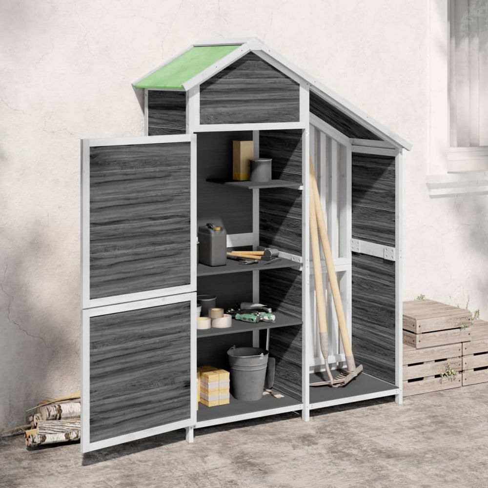 Solid Pine Garden Tool Shed 120x53.5x170 cm Rainproof Roof - anydaydirect