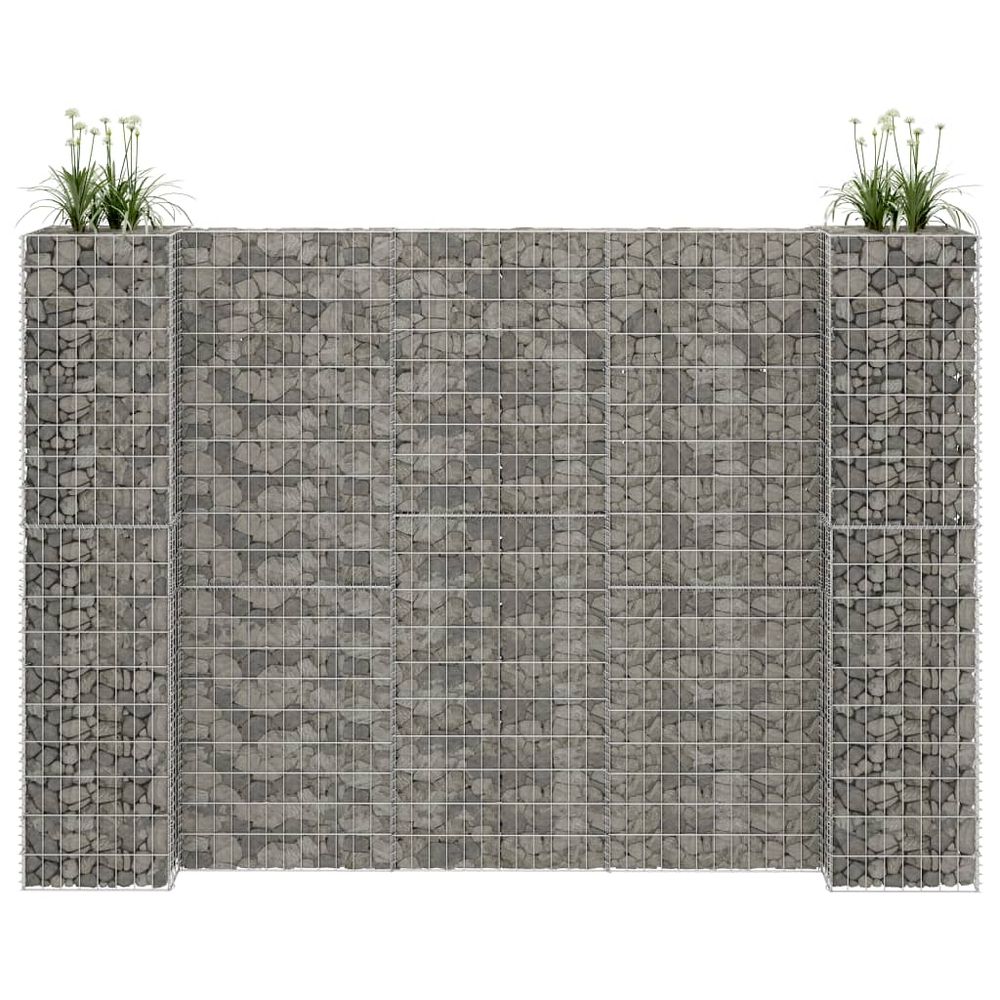 vidaXL H-Shaped Gabion Planter Steel Wire 260x40x40 cm - anydaydirect