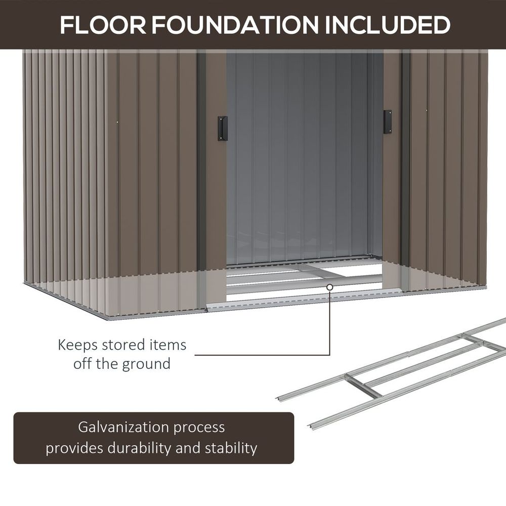 Large Garden Shed w/ Locking Door, Vent - Outsunny Brown - anydaydirect