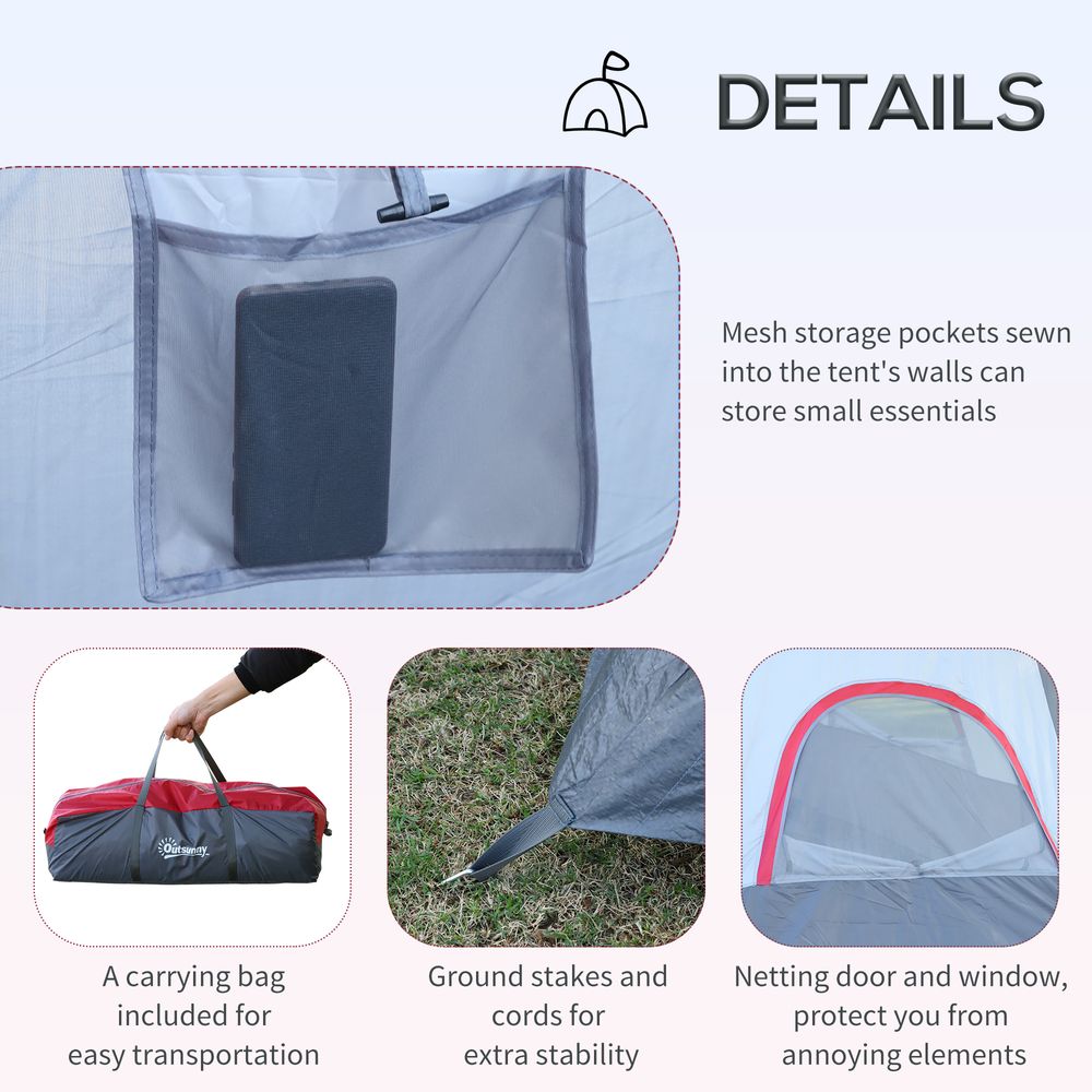 Outdoor  Camping Tent For 5-6 W/ Bag, Fiberglass & Steel Frame Outsunny - anydaydirect