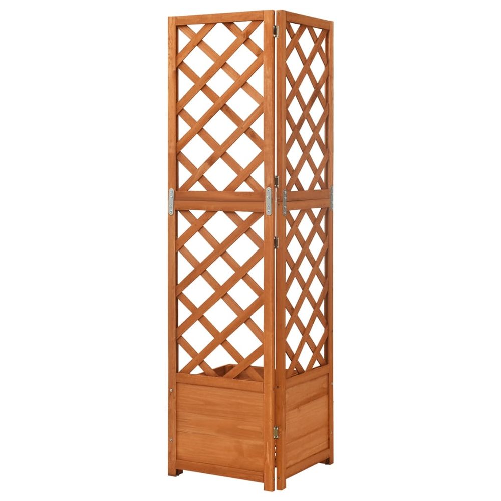 vidaXL Corner Trellis Planter 40x40x150 cm Solid Fir Wood - anydaydirect