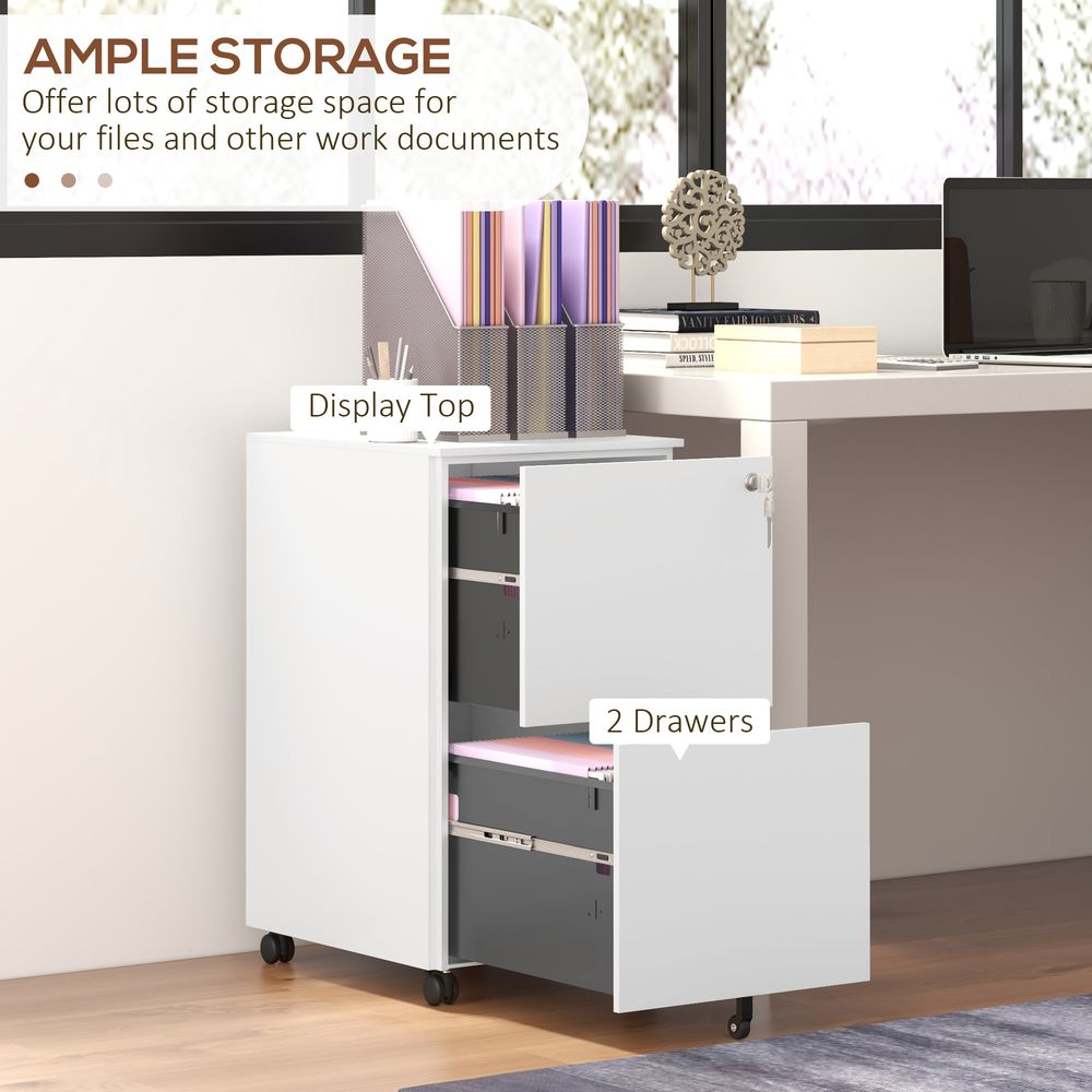 Vinsetto Steel File Cabinet with Lock and Hanging Bar for Letter A4 Legal Size - anydaydirect