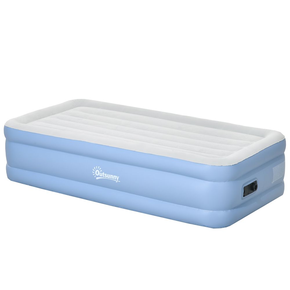 Outsunny Single Inflatable Mattress with Electric Pump, 191 x 99 x 46cm - anydaydirect