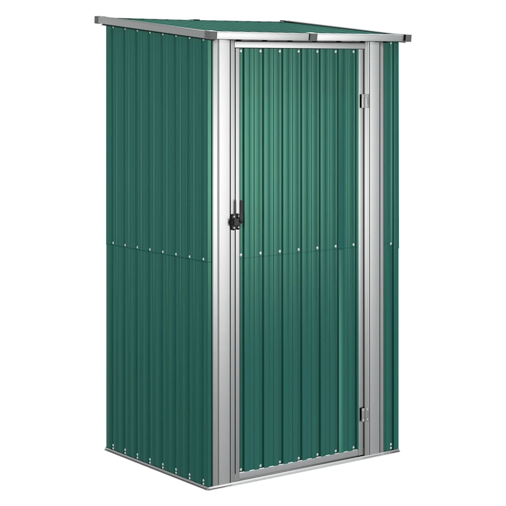 Secure Green Garden Shed 118.5x97x209.5 cm Galvanized Steel - anydaydirect