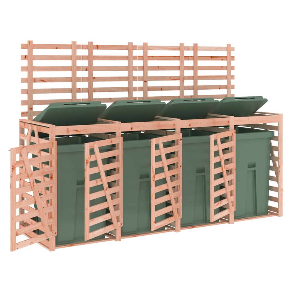 vidaXL Quadruple Wheelie Bin Storage Solid Wood Douglas - anydaydirect