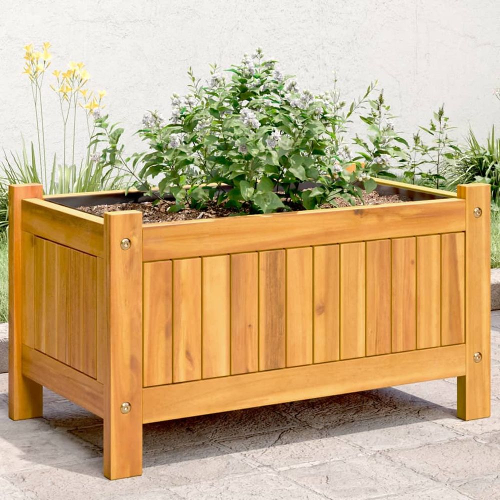 vidaXL Garden Planter with Liner 31x31x30 cm Solid Wood Acacia - anydaydirect