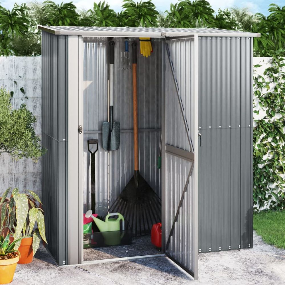 Green Garden Shed 180.5x97x209.5 cm - Galvanized Steel - anydaydirect