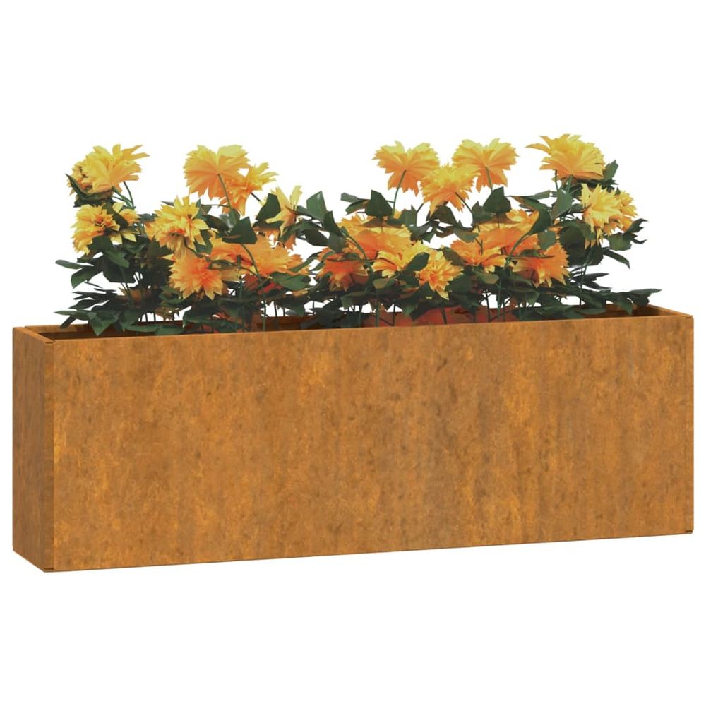 vidaXL Wall Planters 2 pcs Rusty Corten Steel 53x10x17 cm - anydaydirect